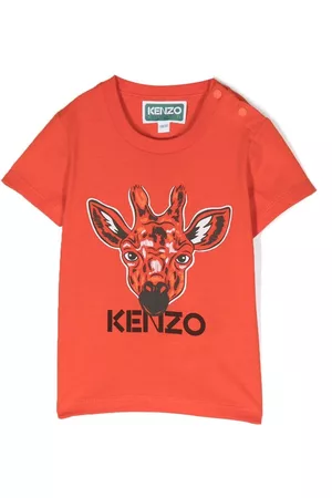 Kenzo Short Sleeved T-Shirts - Logo-print short-sleeve T-shirt - Orange