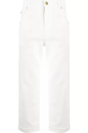 Etro Men Wide Leg Pants - Tonal-embroidered cotton trousers - White