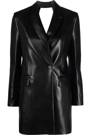 Msgm Faux-leather mini blazer dress - Black
