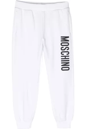Moschino Sweatpants - Logo-print stretch-cotton track trousers - White