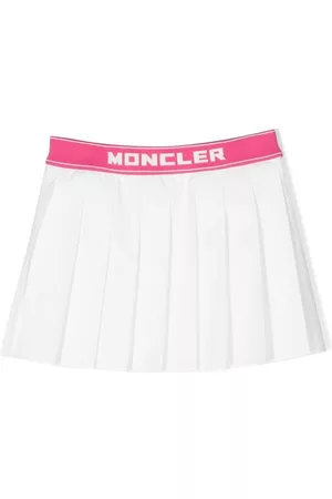 Moncler Logo-waist pleated skirt - White