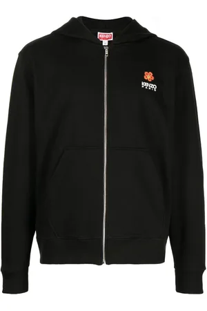 Kenzo Logo-embroidery zip-up hoodie
