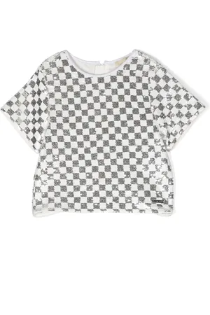 Michael Kors Sequin embellished checkerboard top