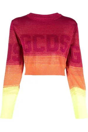 GCDS Logo-print ombr?? cropped jumper