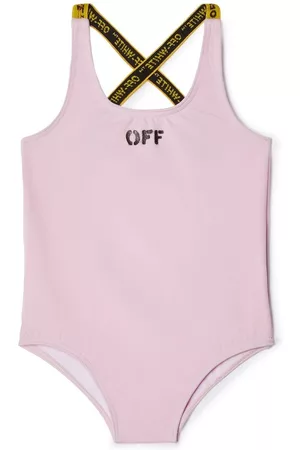 OFF-WHITE Swimsuits - Logo-print crossover-straps swimsuit - Pink