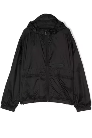 Karl Lagerfeld Boys Jackets - Logo-print hooded windbreaker - Black