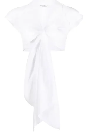Serafini Cropped taffeta blouse