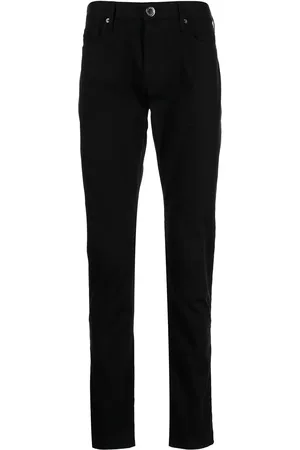 Emporio Armani Logo-plaque straight leg trousers
