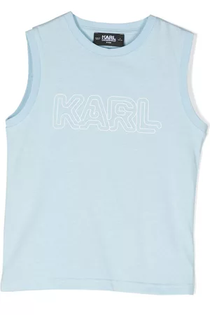 Karl Lagerfeld Boys Tank Tops - Logo-print tank top - Blue