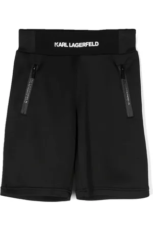 Karl Lagerfeld Boys Bermudas - Logo-print bermuda shorts - Black