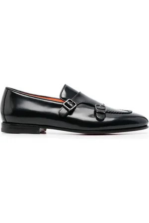 santoni 20mm buckle-fastening leather loafers