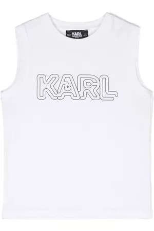 Karl Lagerfeld Boys Tank Tops - Logo-print tank top - White