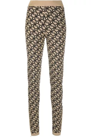 Stella McCartney Women Pants - Wave-pattern knitted trousers - Brown