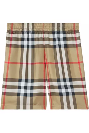Burberry Check-print silk shorts - Brown