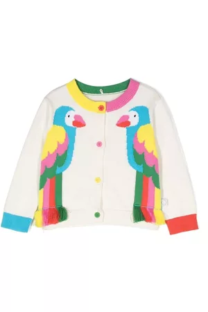 Stella McCartney Patterned intarsia-knit cotton jacket - White