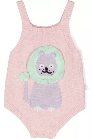 Stella McCartney Lion-appliqué knitted bodysuit - Pink