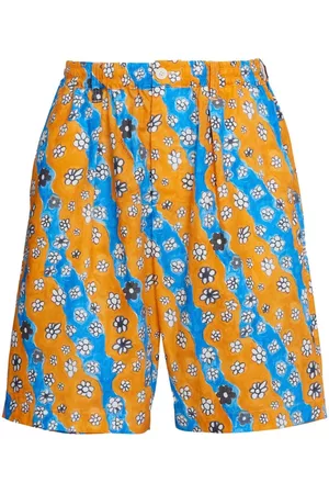 Marni Men Bermudas - Wave daisy-print shorts - Orange