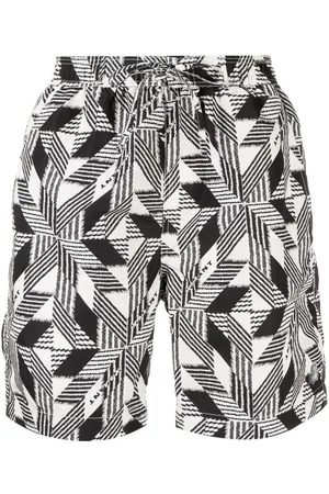 Isabel Marant Geometric print swim shorts - Black