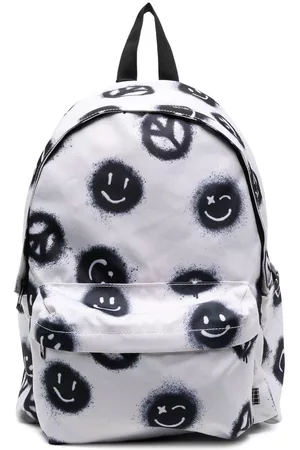 Molo Rucksacks - Mio smiley-face backpack - White
