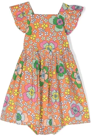 Stella McCartney Cotton floral-print dress - Orange