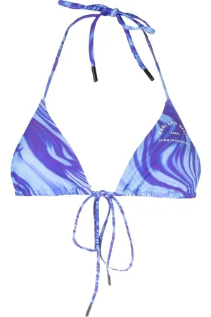 Karl Lagerfeld Abstract-print string bikini top