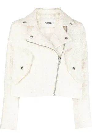 GOEN.J Tweed cropped biker jacket