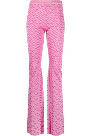 VERSACE La Greca jacquard flared trousers