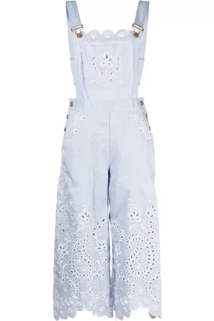 ZIMMERMANN Women Dungarees - Clover embroidered overalls - Blue