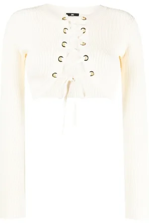 Elisabetta Franchi Lace-up cropped cardigan