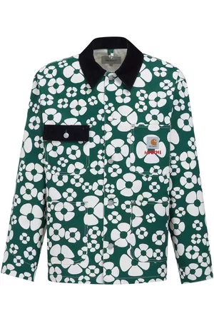 Marni Men Floral Jackets - X Carhartt floral-print shirt jacket - Green