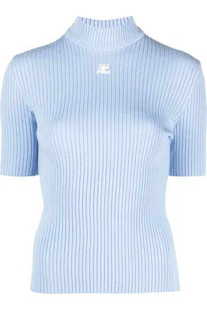 Courrèges High-neck rib knit top