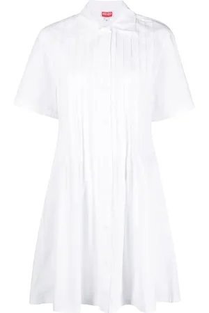 Kenzo Pintuck short-sleeve dress
