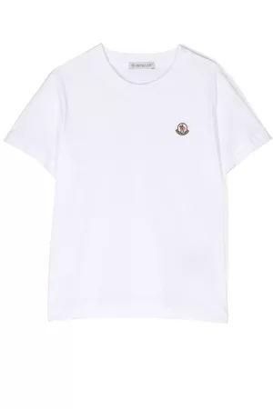 Moncler Boys Short Sleeved T-Shirts - Logo-patch short-sleeve T-shirt - White