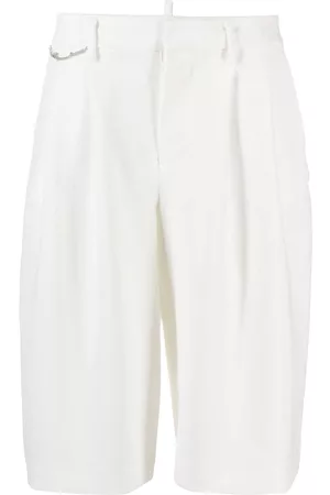 Dsquared2 Logo-chain knee-length shorts - White