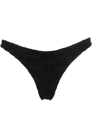 Dsquared2 Raised-logo towel-finish bikini briefs - Black