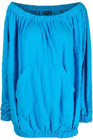 Dsquared2 Women Beachwear - Flocked-logo beach cover-up - Blue