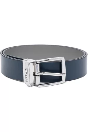 Emporio Armani Logo-print buckle belt - Blue