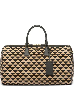 Prada Symbole embroidered fabric travel bag