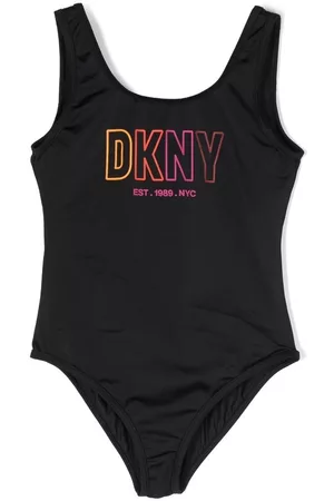 DKNY Girls Swimsuits - Logo-print swimsuit - Black