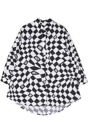 Maison Margiela Check-print shirt dress - White
