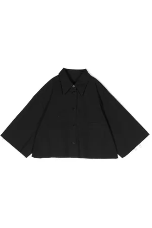 Maison Margiela Shirts - Logo-print cropped shirt - Black