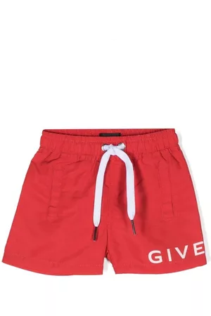 Givenchy Swim Shorts - Logo-print drawstring swim shorts - Red