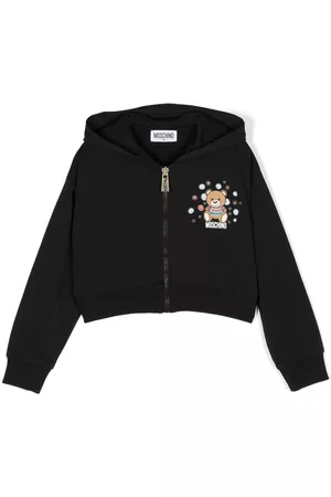 Moschino Fleece Jackets - Teddy Bear-print hooded jacket - Black