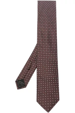 BRIONI Men Bow Ties - Patterned silk tie - Brown