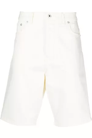 Kenzo Men Bermudas - Straight-leg denim shorts - White