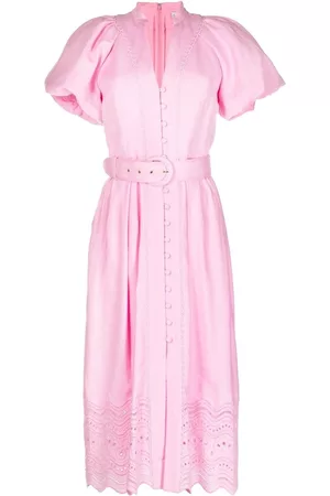 Rebecca Vallance Women Puff Sleeve Dress - Emile puff-sleeve midi dress - Pink