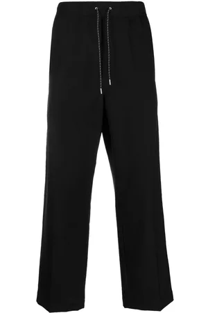 OAMC Men Wide Leg Pants - Drawstring-fastening cotton trousers - Black