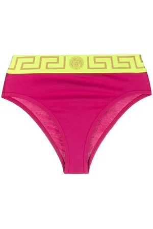 VERSACE - STRETCH COTTON THONG WITH GREEK AND MEDUSA - Eleonora