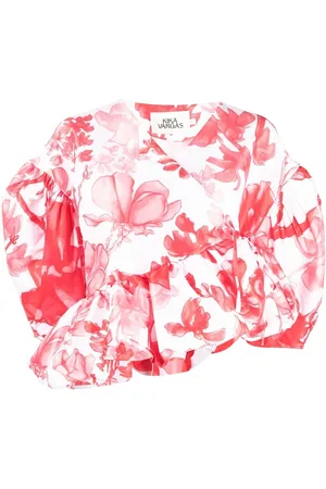 Kika Vargas Puff sleeve floral-print top