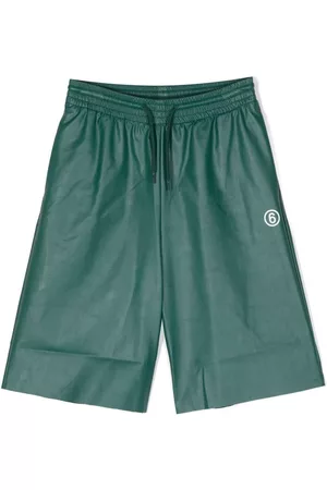 Maison Margiela Girls Shorts - Logo-embroidered shorts - Green